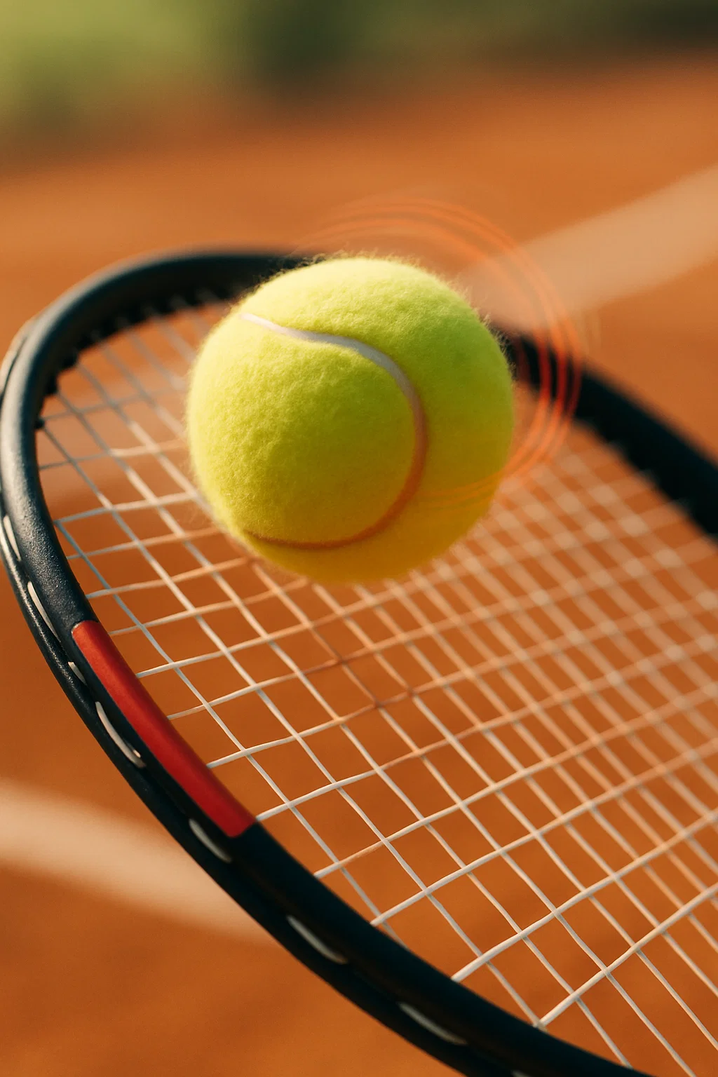 Tennisbal raakt met kracht het racket – live tennistoernooien streamen via IPTV